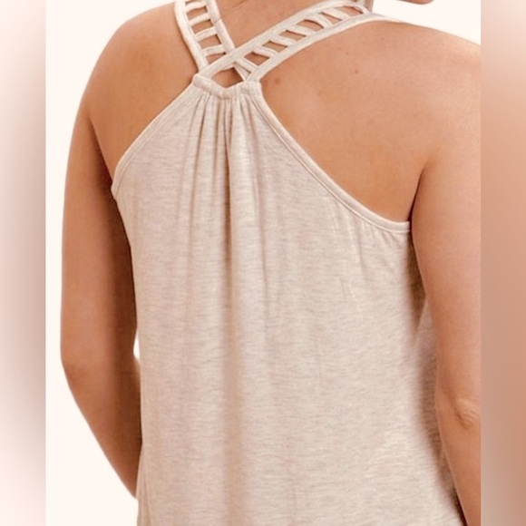 Stetson lattice tank top loose boho indie core size small cream - Picture 2 of 5